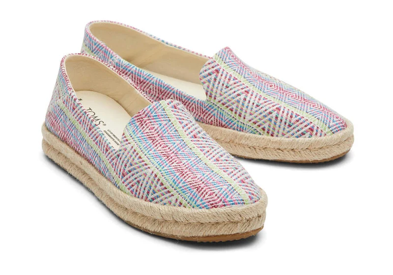 TOMS Damen Santiago Chunky Global Woven Espadrille – Natur
