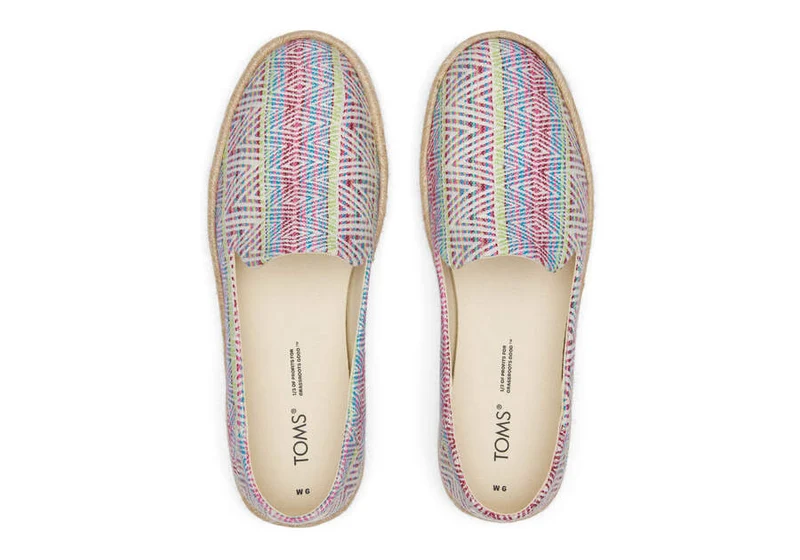 TOMS Damen Santiago Chunky Global Woven Espadrille – Natur