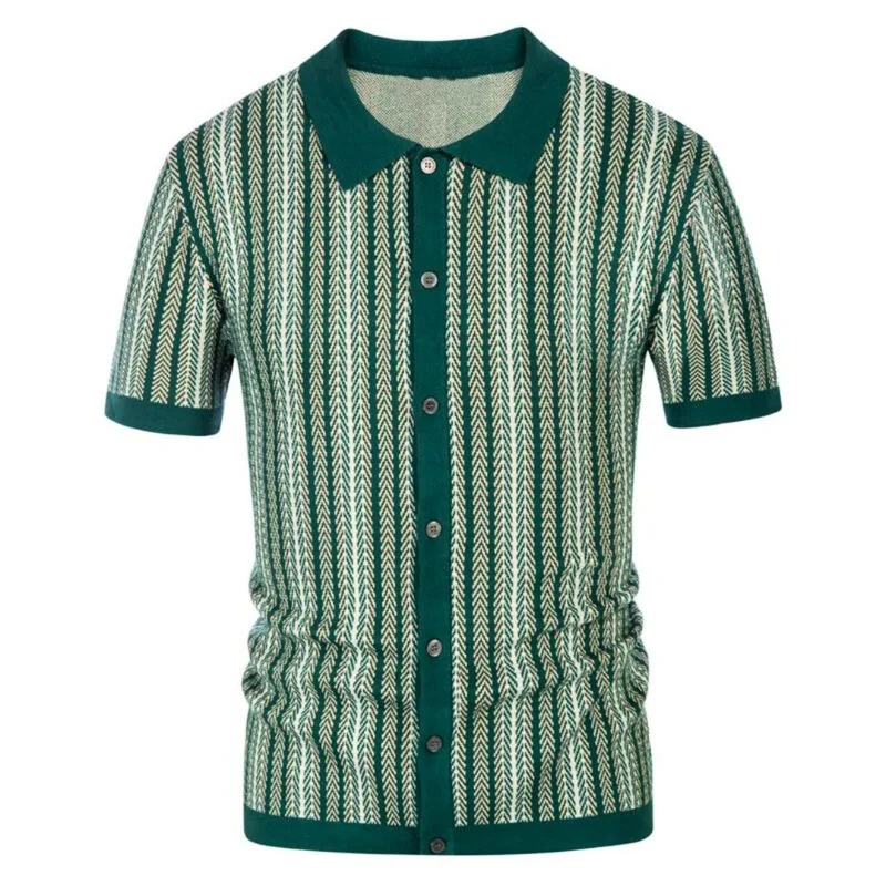 Atmungsaktive Herren Chevron Poloshirt mit Knopfleiste – Julian