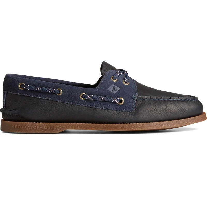 Sperry Authentische Original-Bootsschuhe für Herren aus getrommeltem Leder – Marineblau