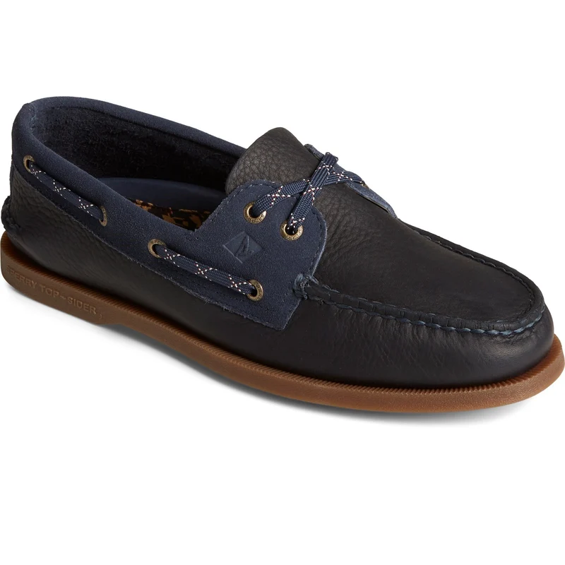 Sperry Authentische Original-Bootsschuhe für Herren aus getrommeltem Leder – Marineblau