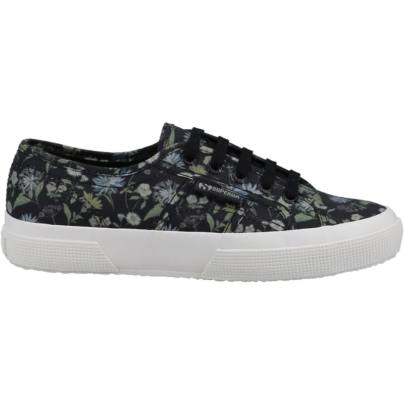 Superga Damen-Sneaker 2750 mit Blumenmuster – Dunkelgrau