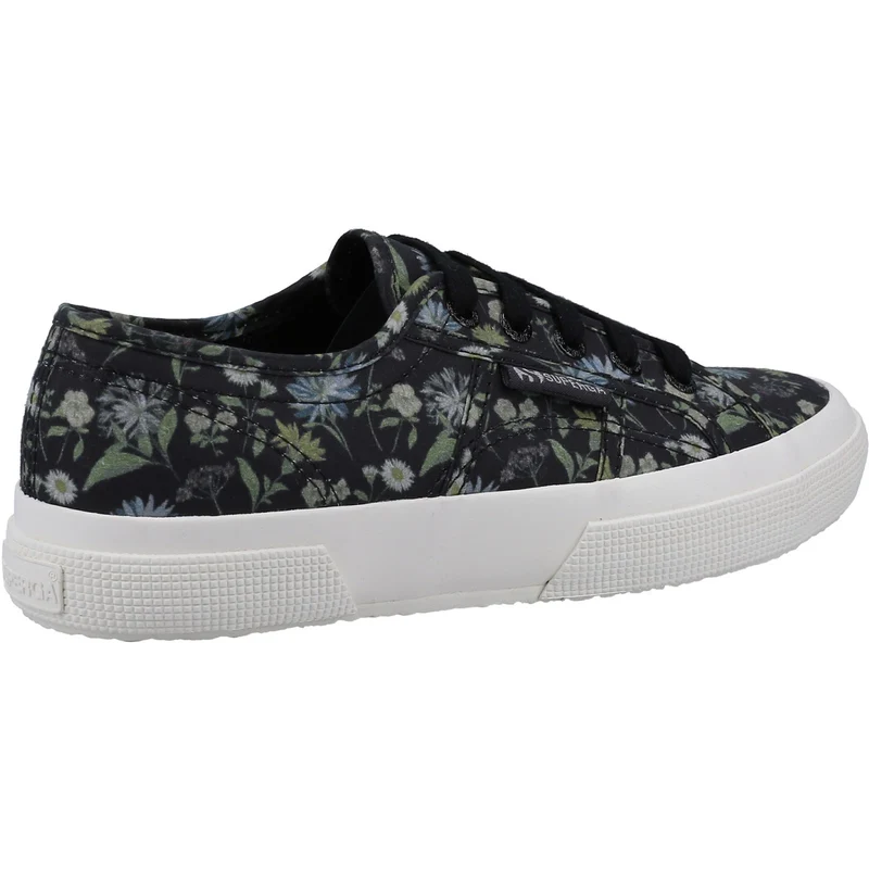 Superga Damen-Sneaker 2750 mit Blumenmuster – Dunkelgrau