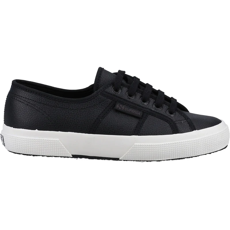 Superga Damen-Sneaker 2750 aus getrommeltem Leder – Schwarz
