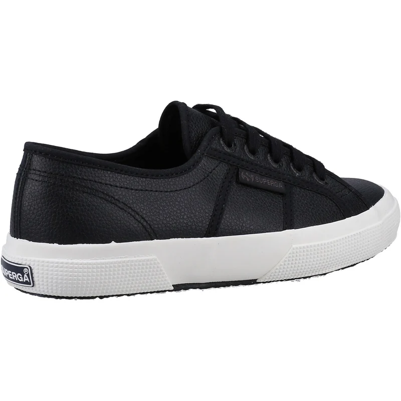 Superga Damen-Sneaker 2750 aus getrommeltem Leder – Schwarz
