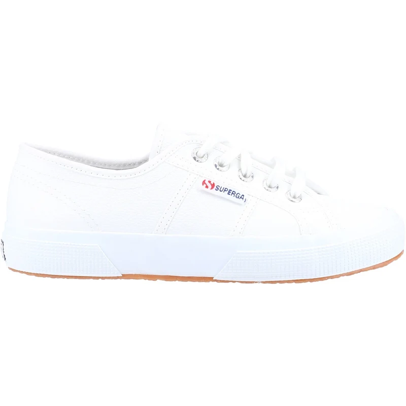 Superga Damen-Sneaker 2750 aus getrommeltem Leder – Weiß