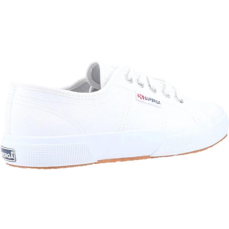 Superga Damen-Sneaker 2750 aus getrommeltem Leder – Weiß