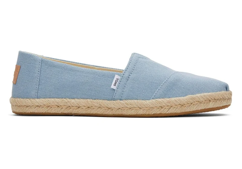 TOMS Damen Alpargata Washed Denim Rope Espadrille – Blau