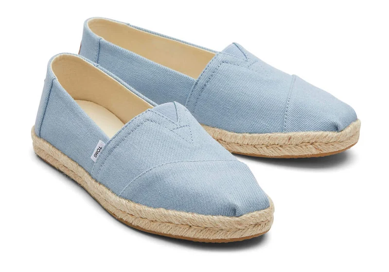 TOMS Damen Alpargata Washed Denim Rope Espadrille – Blau