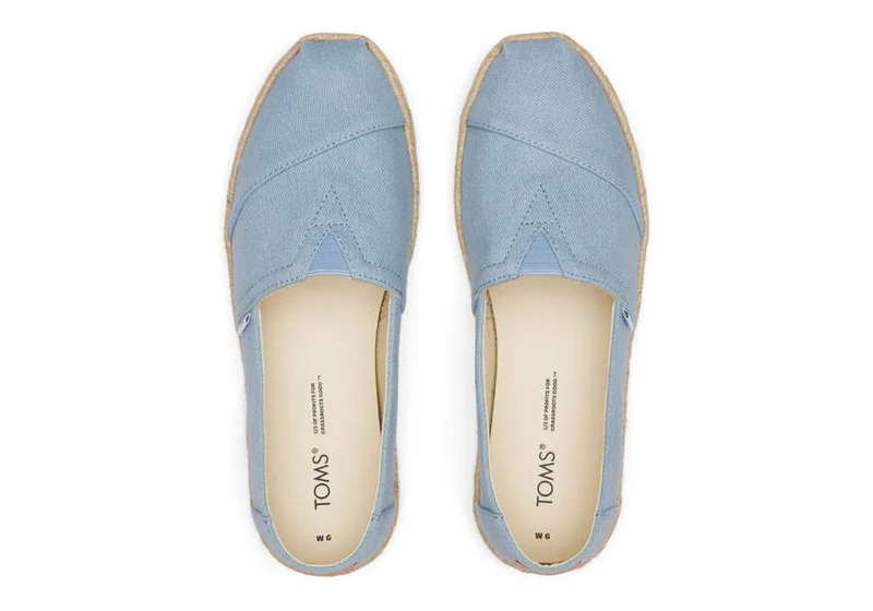 TOMS Damen Alpargata Washed Denim Rope Espadrille – Blau