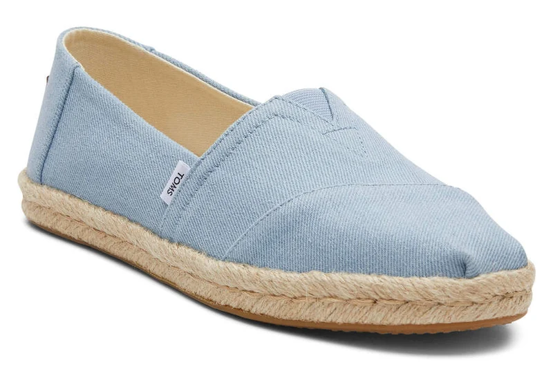 TOMS Damen Alpargata Washed Denim Rope Espadrille – Blau