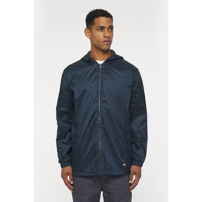 Dickies Mit Fleece gefütterte Herren-Kapuzenjacke aus Nylon – Marineblau