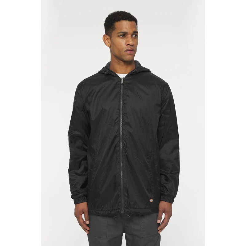 Dickies Mit Fleece gefütterte Nylon-Kapuzenjacke für Herren – Schwarz