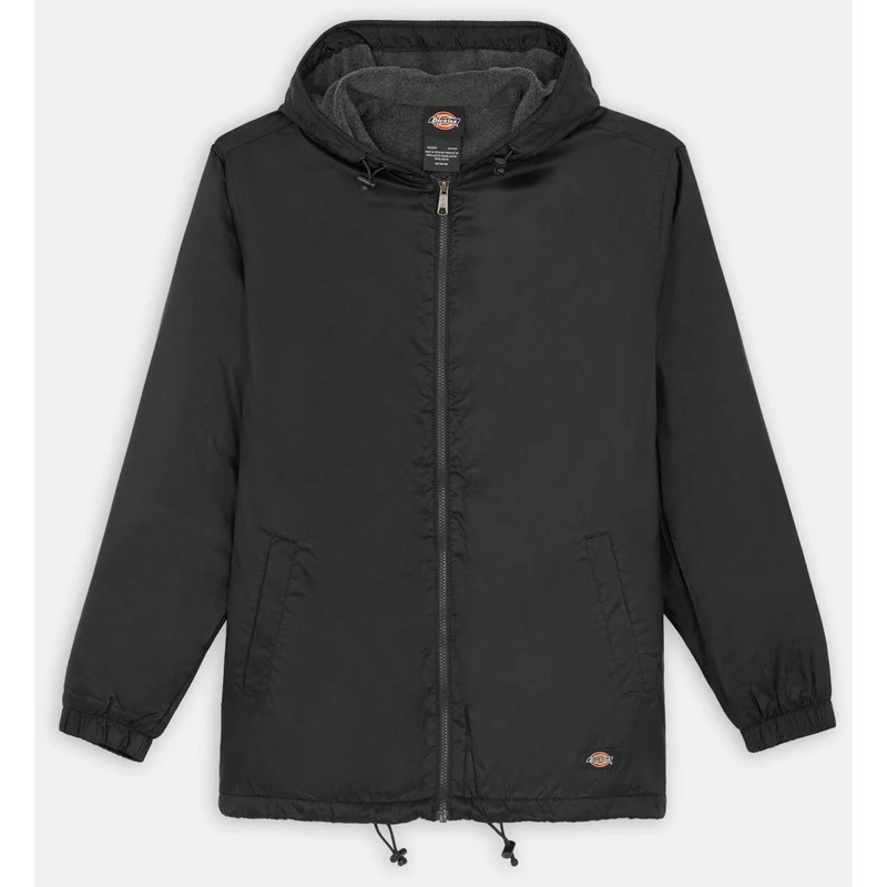 Dickies Mit Fleece gefütterte Nylon-Kapuzenjacke für Herren – Schwarz