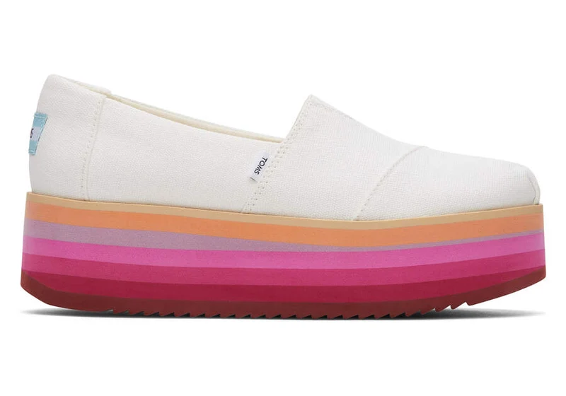 TOMS Alpargata Plateau-Espadrille für Damen – Weiß