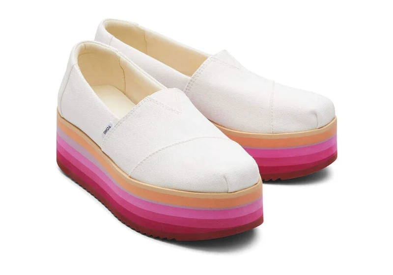 TOMS Alpargata Plateau-Espadrille für Damen – Weiß