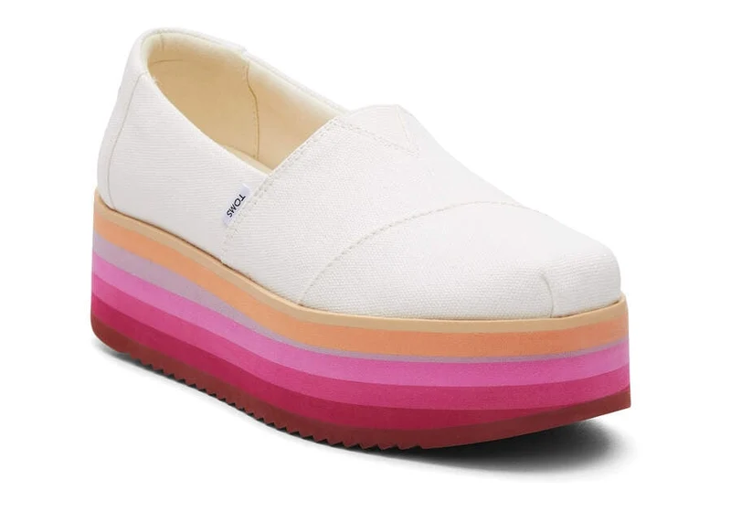 TOMS Alpargata Plateau-Espadrille für Damen – Weiß