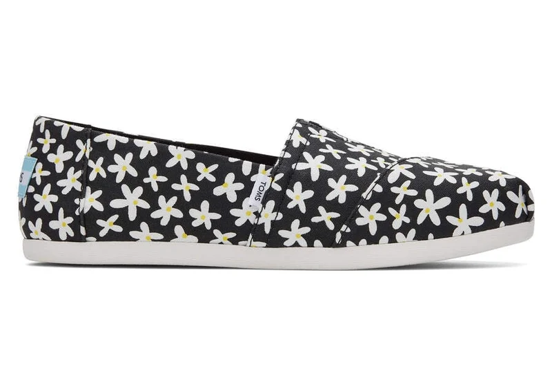 TOMS Damen Alpargata Sun Daises Espadrille – Schwarz