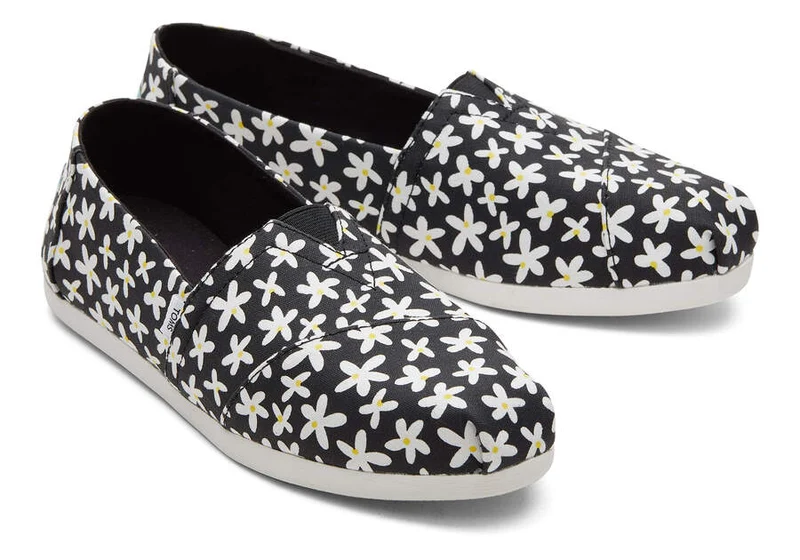 TOMS Damen Alpargata Sun Daises Espadrille – Schwarz