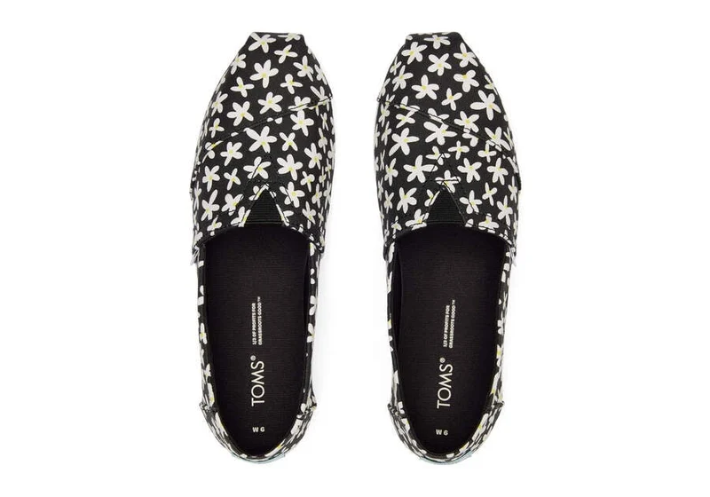 TOMS Damen Alpargata Sun Daises Espadrille – Schwarz