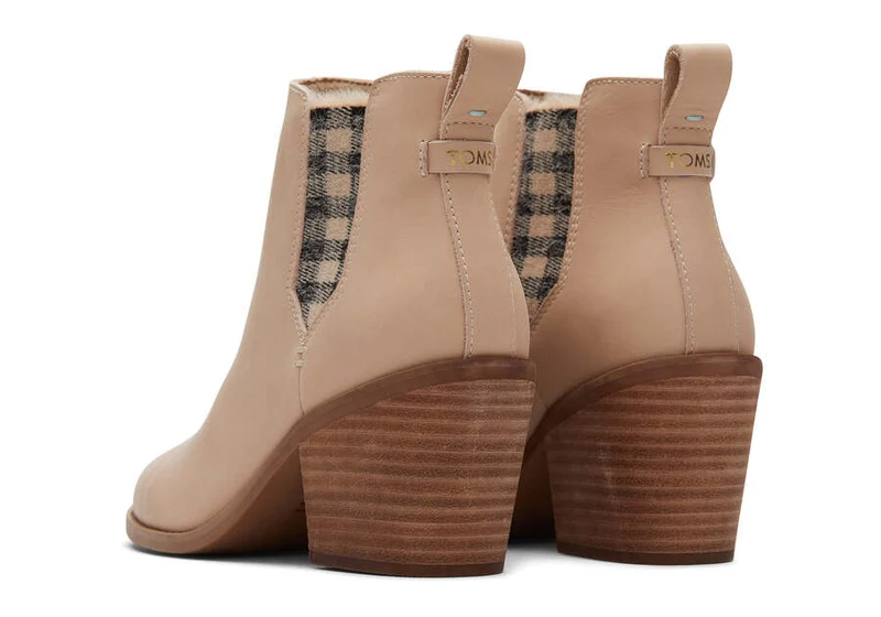 TOMS Damen Everly Lederstiefelette – Sand