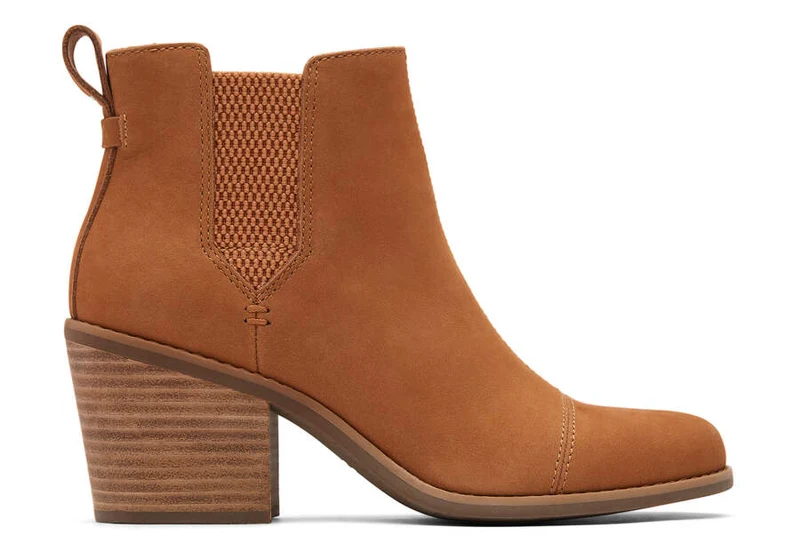 TOMS Damen-Stiefelette Everly aus Leder – Hellbraun