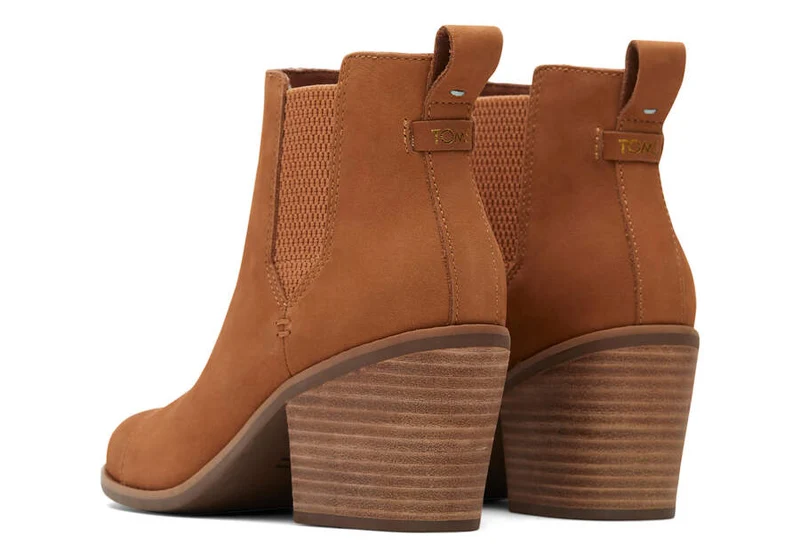 TOMS Damen-Stiefelette Everly aus Leder – Hellbraun