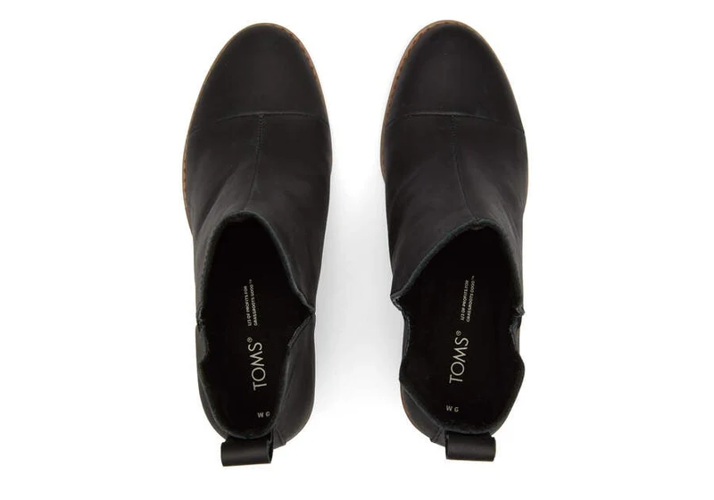 TOMS Damen-Stiefelette Everly aus Leder mit Ausschnitten - Schwarz