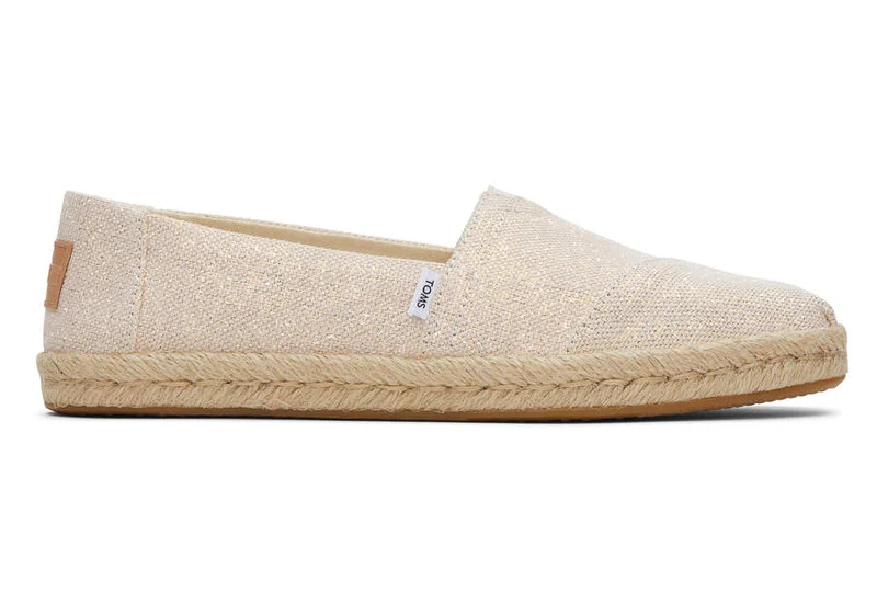 TOMS Alpargata Metallic-Leinenseil-Espadrille für Damen – Dusty Peach