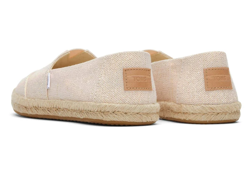 TOMS Alpargata Metallic-Leinenseil-Espadrille für Damen – Dusty Peach