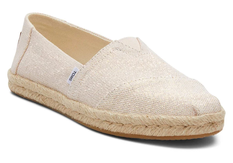 TOMS Alpargata Metallic-Leinenseil-Espadrille für Damen – Dusty Peach