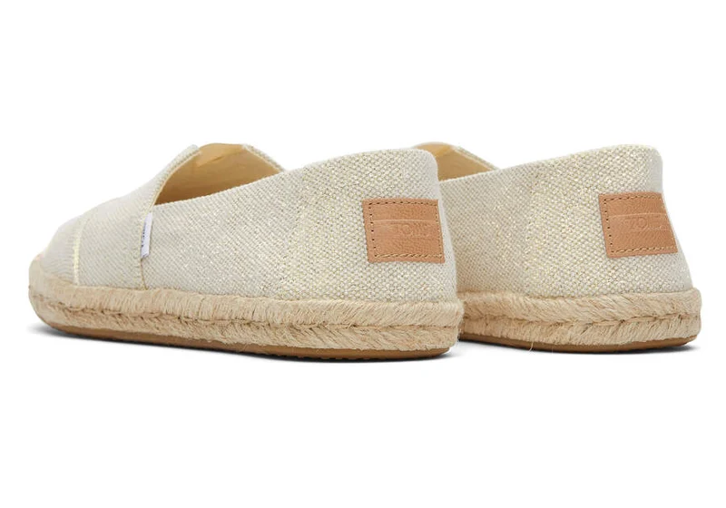 TOMS Alpargata Metallic-Leinenseil-Espadrille für Damen – Natur