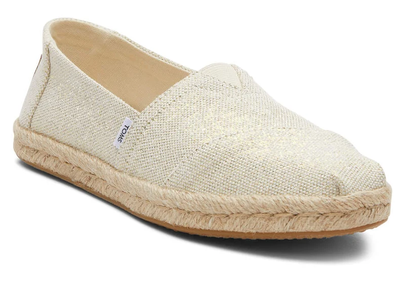 TOMS Alpargata Metallic-Leinenseil-Espadrille für Damen – Natur