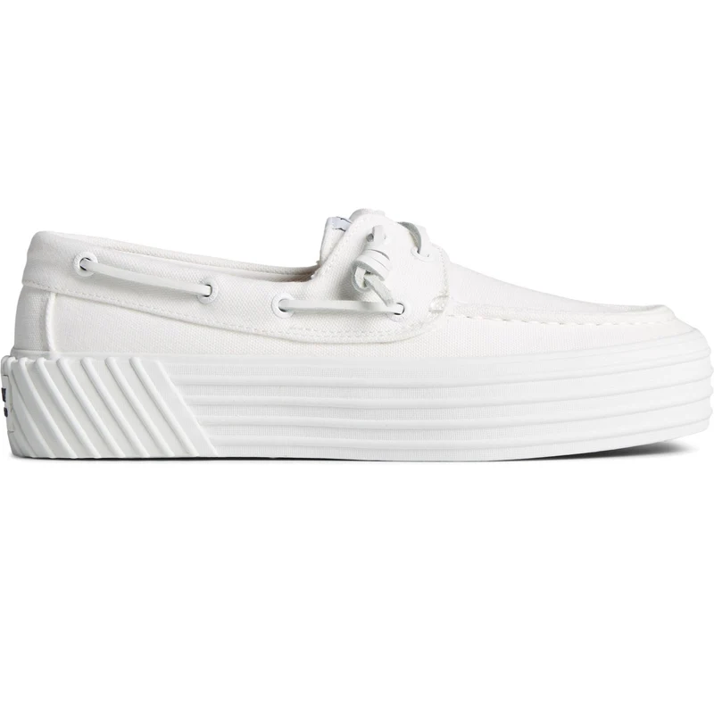 Sperry Damen Crest Plateau-Bootsschuhe – Weiß
