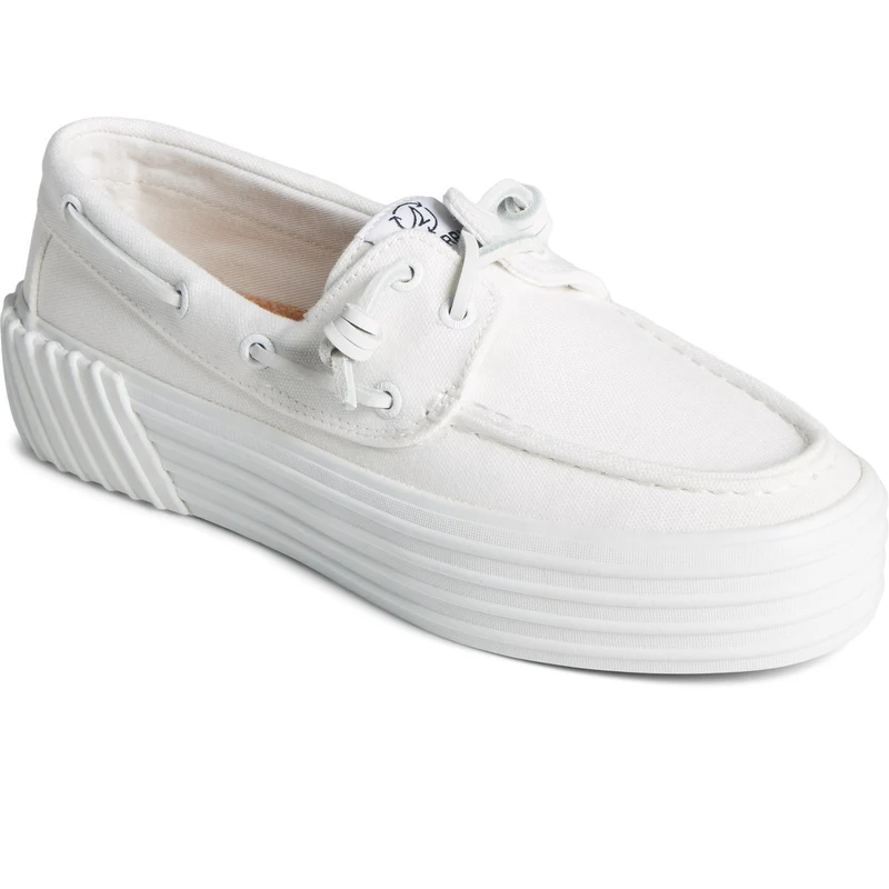 Sperry Damen Crest Plateau-Bootsschuhe – Weiß