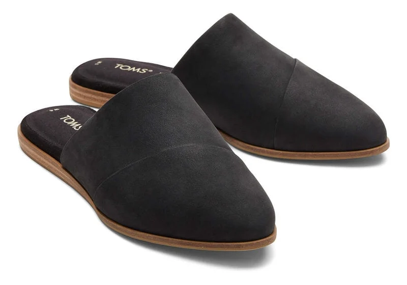 TOMS Jade-Lederhausschuhe für Damen – Schwarz