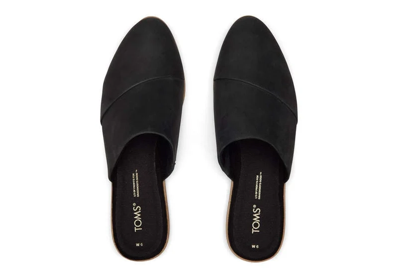TOMS Jade-Lederhausschuhe für Damen – Schwarz