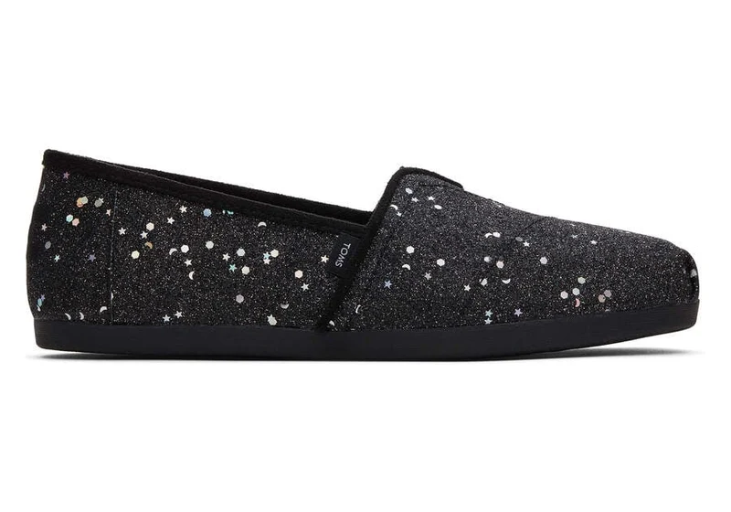 TOMS Cosmic Glitter Alpargata Espadrille für Damen – Schwarz