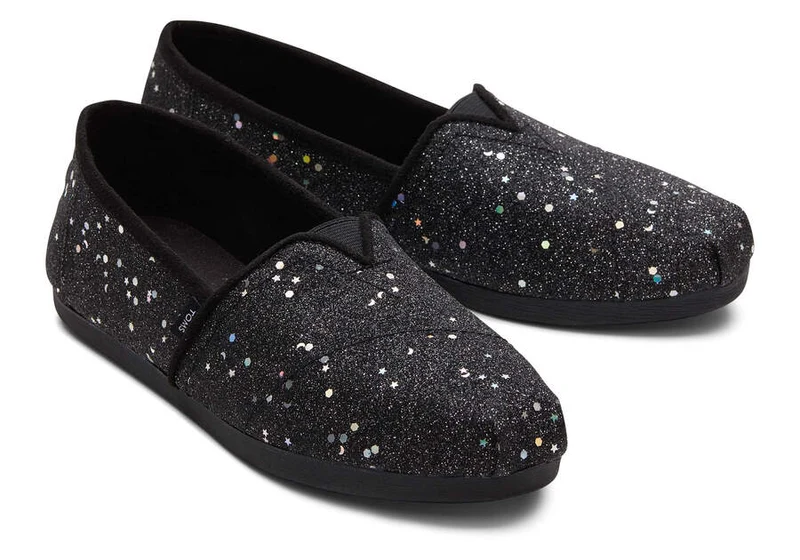TOMS Cosmic Glitter Alpargata Espadrille für Damen – Schwarz