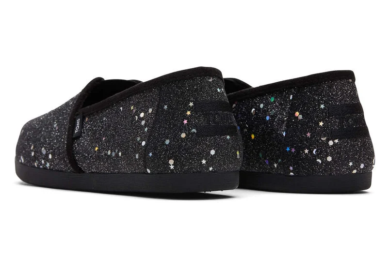 TOMS Cosmic Glitter Alpargata Espadrille für Damen – Schwarz