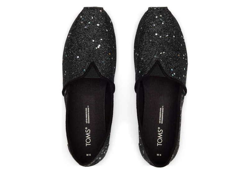 TOMS Cosmic Glitter Alpargata Espadrille für Damen – Schwarz