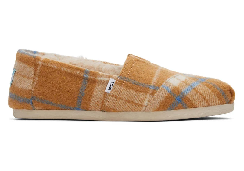 TOMS Karierte Alpargata-Espadrille für Damen – Gold