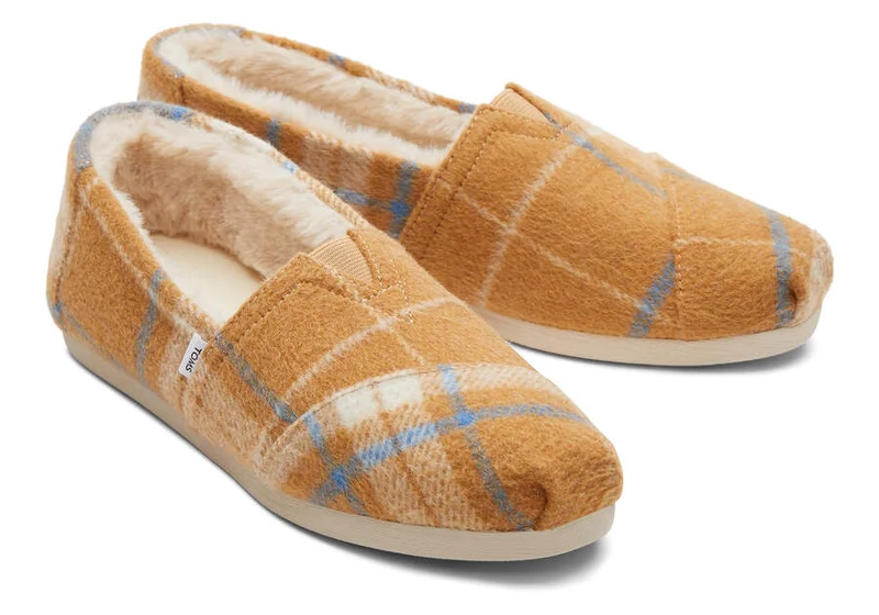 TOMS Karierte Alpargata-Espadrille für Damen – Gold