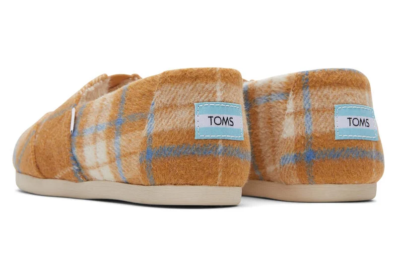 TOMS Karierte Alpargata-Espadrille für Damen – Gold