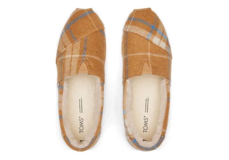 TOMS Karierte Alpargata-Espadrille für Damen – Gold