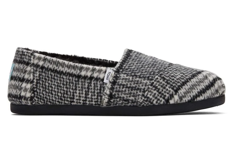 TOMS Karierte Alpargata-Espadrille für Damen – Schwarz