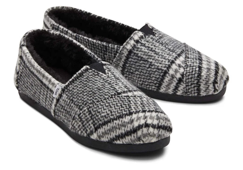 TOMS Karierte Alpargata-Espadrille für Damen – Schwarz