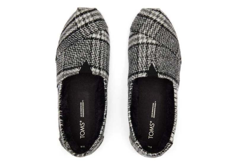 TOMS Karierte Alpargata-Espadrille für Damen – Schwarz