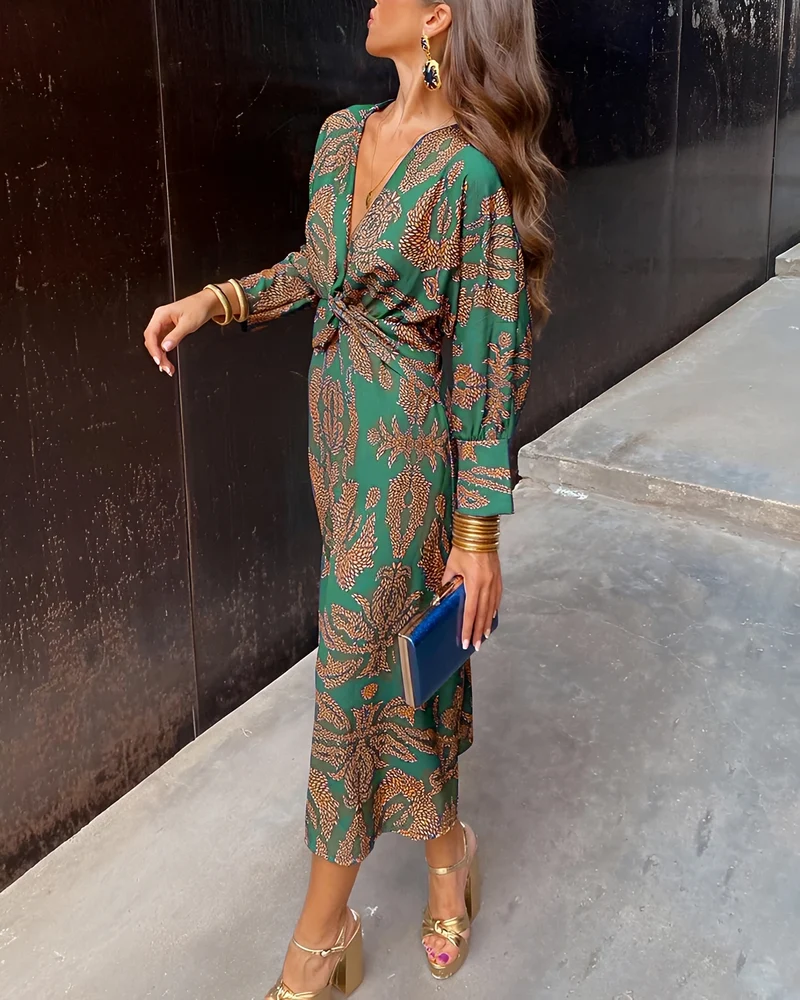 Alima - Retro-Kleid mit V-Ausschnitt