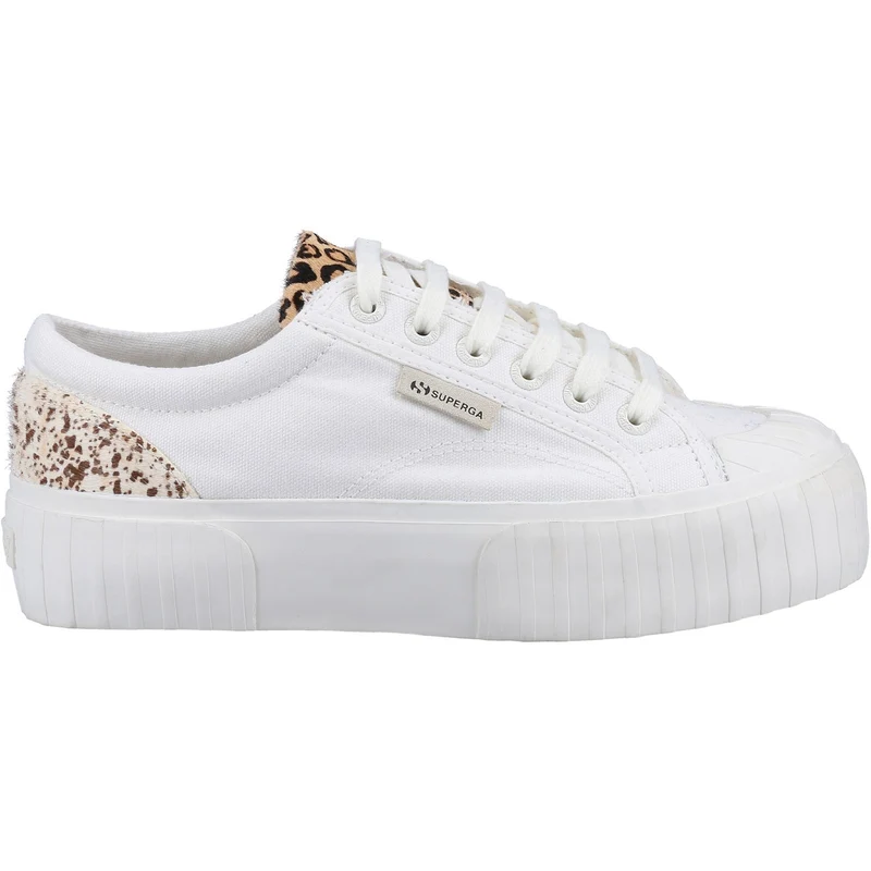 Superga Damen-Sneaker 2631 mit Kalbshaardetails – Weiß